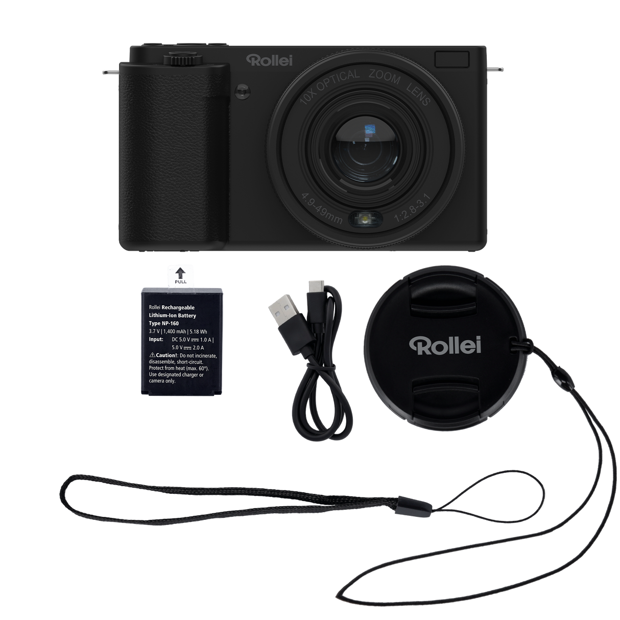 Compactline 10x Flip Screen | 64 MP Digitalkamera mit 4K