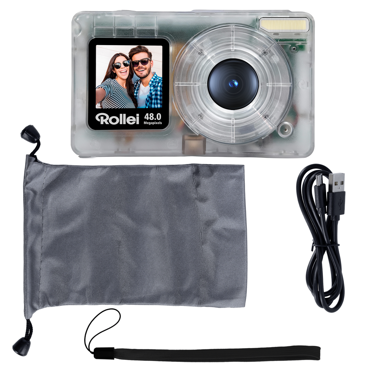 Compactline Pocket | Transparent Clear | 48 MP Digitalkamera mit 4K